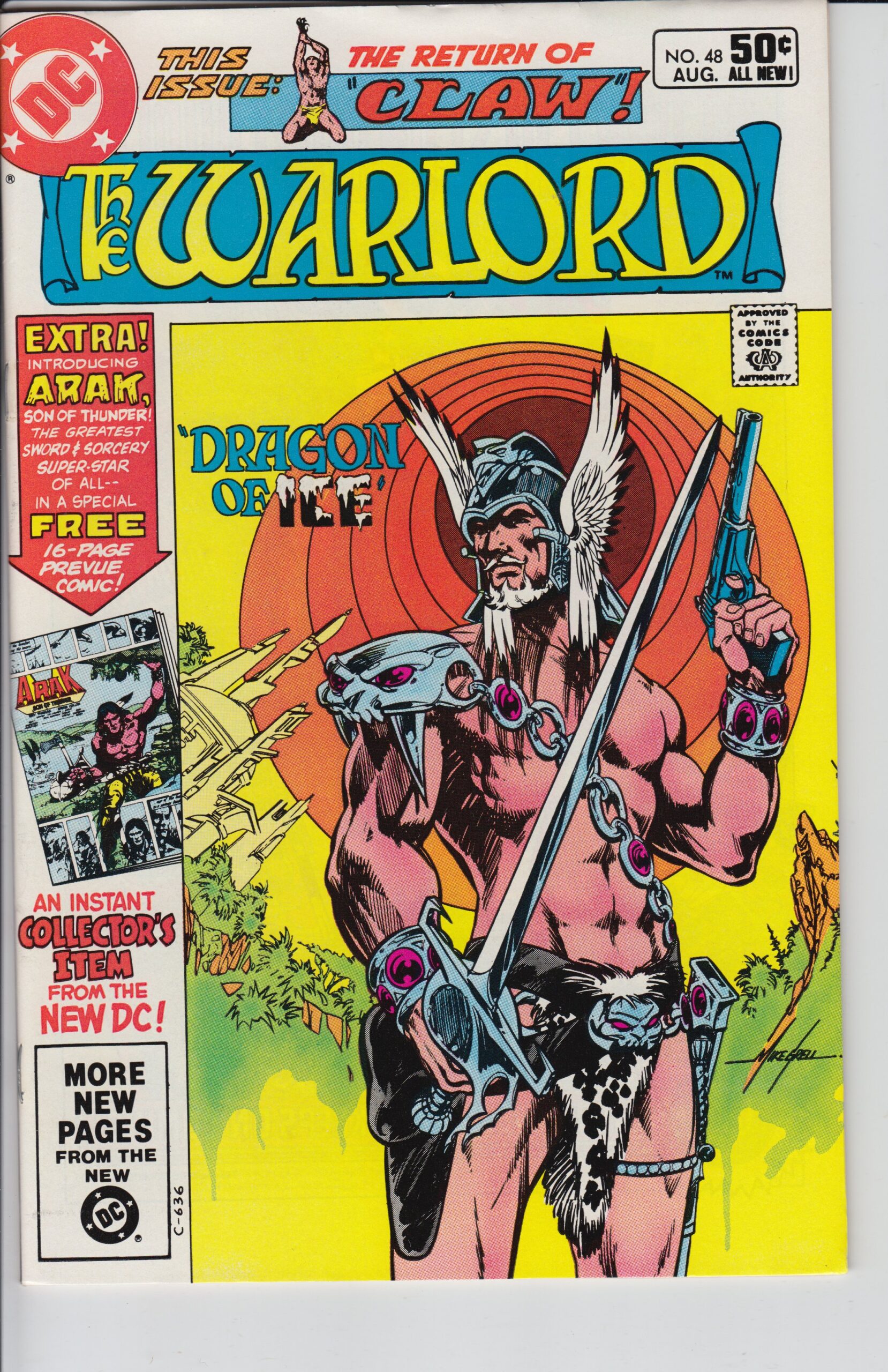 WARLORD #48 (1981) NM, white! Arak 16 page preview (First appearance!)